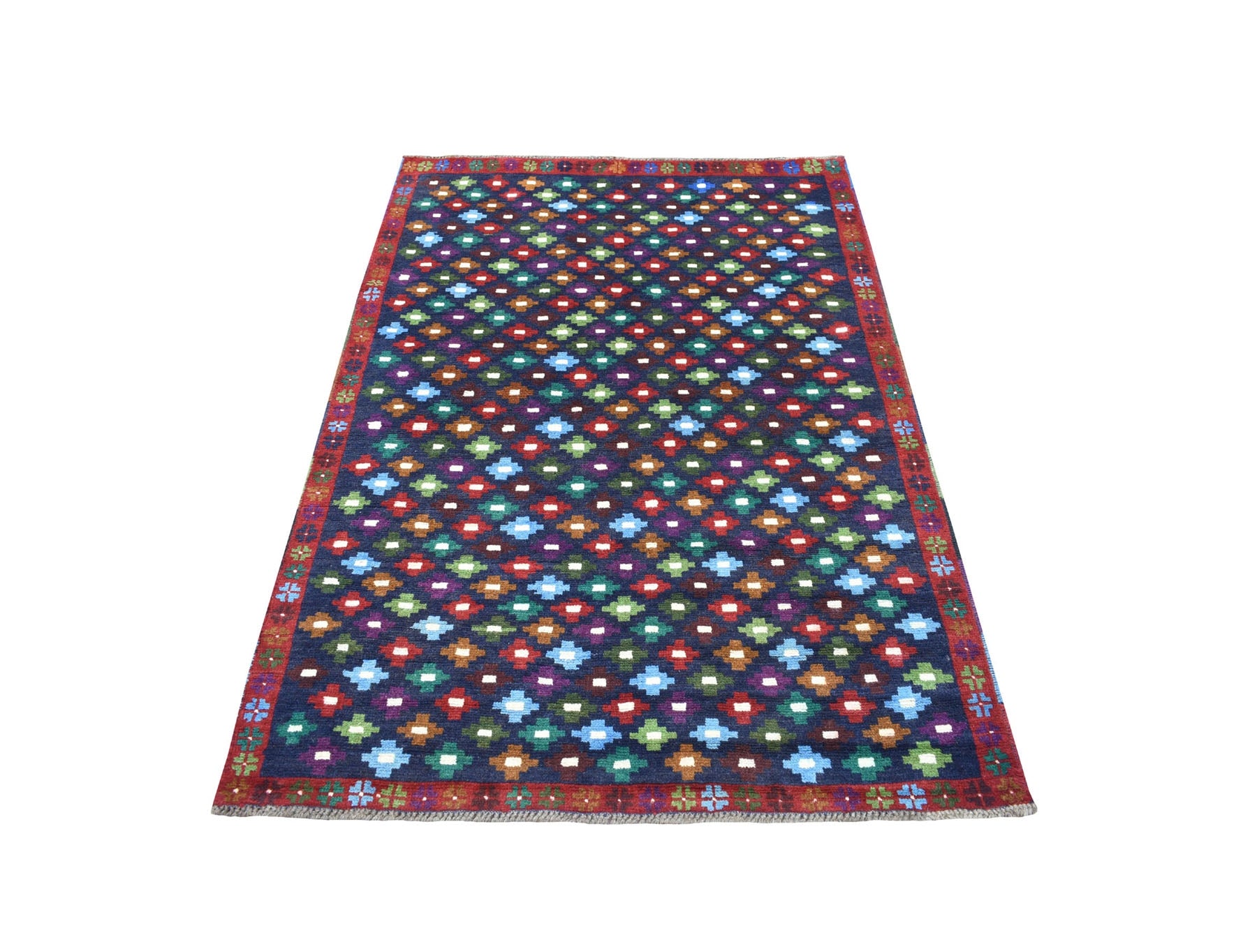 Baluch Tribal & Geometric hand-knotted wool rug in Blue, 4'1" x 6' — SKU O053311