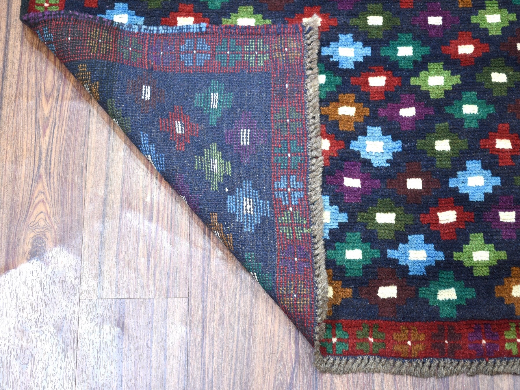 Baluch Tribal & Geometric hand-knotted wool rug in Blue, 4'1" x 6' — SKU O053311 (view 2)