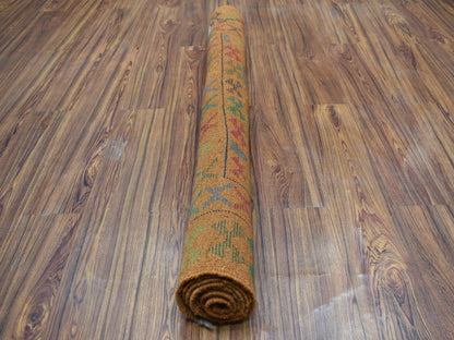 Orange 4'3" x 6'0" Tribal Hand knotted Wool Rug - Sku: O053317