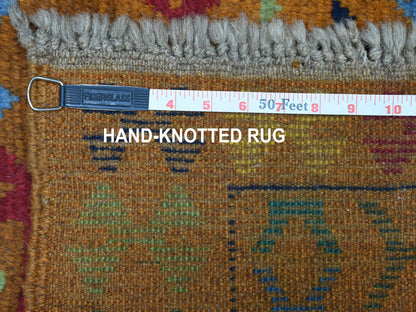 Orange 4'3" x 6'0" Tribal Hand knotted Wool Rug - Sku: O053317
