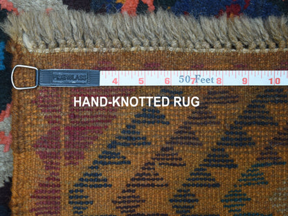 Orange 3'9" x 6'3" Tribal Hand knotted Wool Rug - Sku: O053318