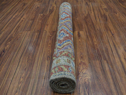 Orange 4'0" x 5'10" Tribal Hand knotted Wool Rug - Sku: O053319