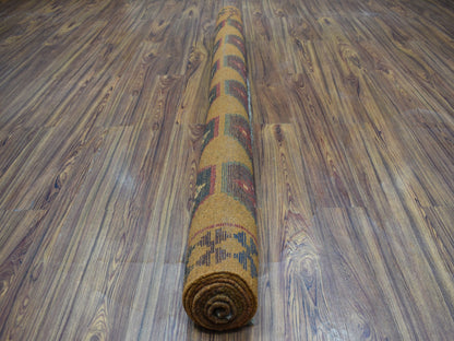 Orange 6'0" x 7'10" Tribal Hand knotted Wool Rug - Sku: O053331