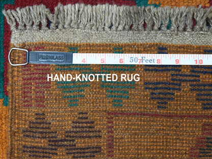 Orange 6'0" x 7'10" Tribal Hand knotted Wool Rug - Sku: O053331