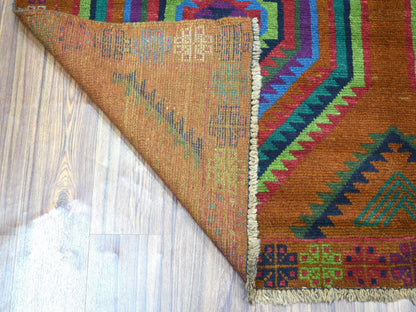 Multicolored 6'0" x 8'0" Tribal Hand knotted Wool Rug - Sku: O053333