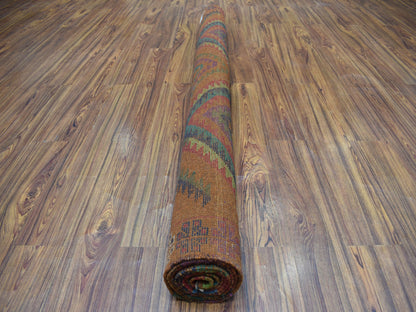 Multicolored 6'0" x 8'0" Tribal Hand knotted Wool Rug - Sku: O053333