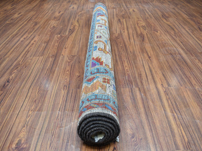 Ivory 5'8" x 7'8" Tribal Hand knotted Wool Rug - Sku: O053341