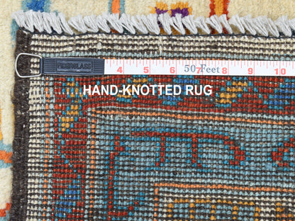 Ivory 5'8" x 7'8" Tribal Hand knotted Wool Rug - Sku: O053341
