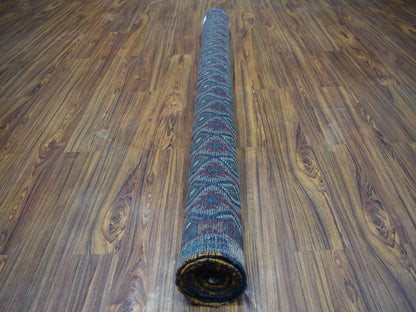 Grey 6'2" x 7'3" Tribal & Geometric Hand knotted Wool Rug - Sku: O053347