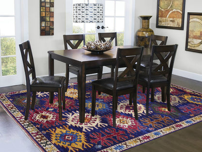 Ersari Tribal & Geometric hand-knotted wool rug in Blue & Yellow, 6' x 8'10" — SKU O053472 (view 2)