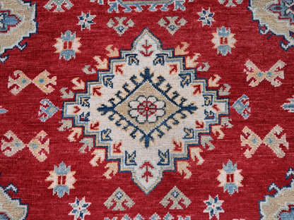 Kazak Kazak hand-knotted wool rug in Red & Ivory, 5'10" x 8'8" — SKU O0534 (view 9)