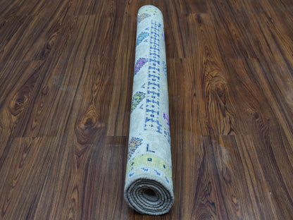 Grey 3'3" x 5'0" Tribal Hand knotted Wool Rug - Sku: O053538