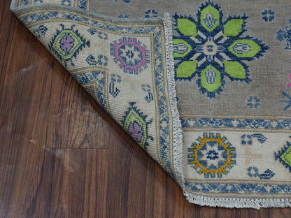 Grey 3'5" x 4'10" Tribal Hand knotted Wool Rug - Sku: O053780