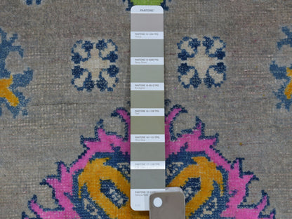Grey 3'5" x 4'10" Tribal Hand knotted Wool Rug - Sku: O053780