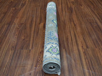 Grey 3'5" x 4'10" Tribal Hand knotted Wool Rug - Sku: O053780