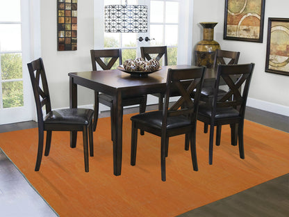 Orange 6'4" x 9'9" Flatweave / Kilim Hand woven Wool Rug - Sku: O053847