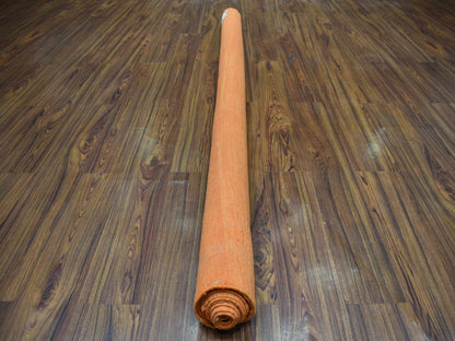 Orange 6'4" x 9'9" Flatweave / Kilim Hand woven Wool Rug - Sku: O053847
