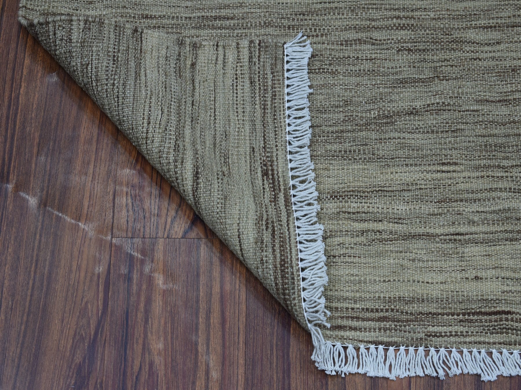 Gray 2'4" x 6'4" Flatweave / Kilim Hand woven Wool Rug - Sku: O053856