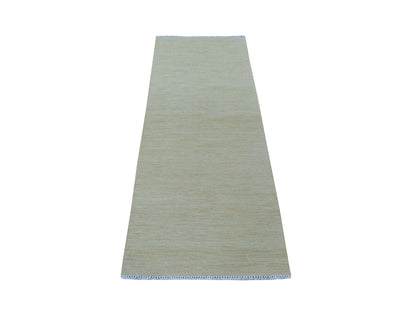 Yellow 2'5" x 6'3" Flatweave / Kilim Hand woven Wool Rug - Sku: O053858