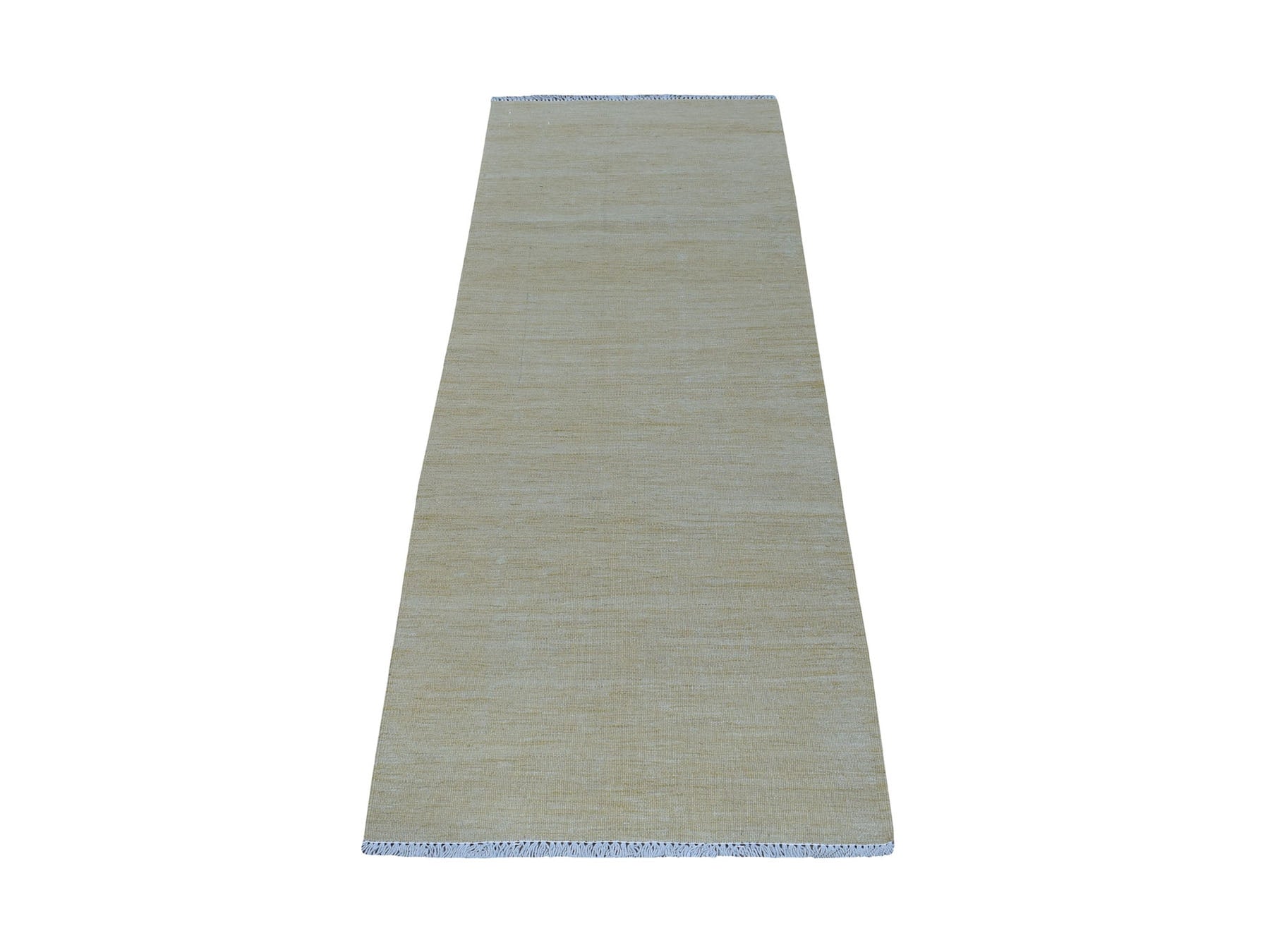 Beige 2'2" x 6'2" Flatweave / Kilim Hand woven Wool Rug - Sku: O053860