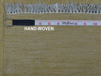 Beige 2'2" x 6'2" Flat Weave Hand woven Wool Rug - Sku: O053860