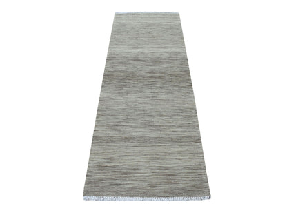 Grey 2'4" x 6'3" Flatweave / Kilim Hand woven Wool Rug - Sku: O053862