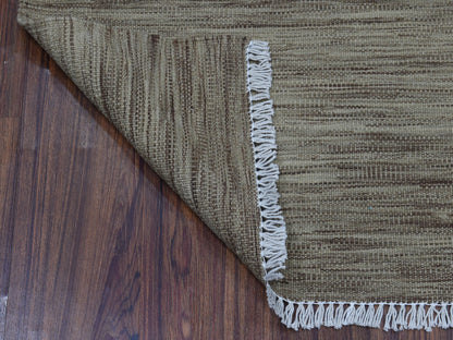 Grey 2'4" x 6'3" Flatweave / Kilim Hand woven Wool Rug - Sku: O053862
