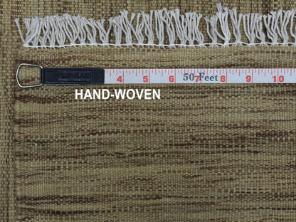 Grey 2'4" x 6'3" Flatweave / Kilim Hand woven Wool Rug - Sku: O053862