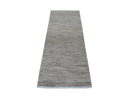 Brown 2'6" x 6'5" Flat Weave Hand woven Wool Rug - Sku: O053866