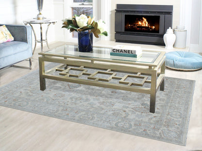 Grey 6'0" x 8'10" Oushak And Peshawar Hand knotted Wool Rug - Sku: O053910