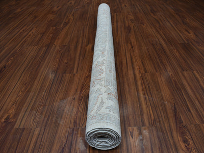 Grey 6'0" x 8'10" Oushak And Peshawar Hand knotted Wool Rug - Sku: O053910