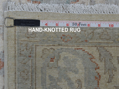 Grey 6'0" x 8'10" Oushak And Peshawar Hand knotted Wool Rug - Sku: O053910
