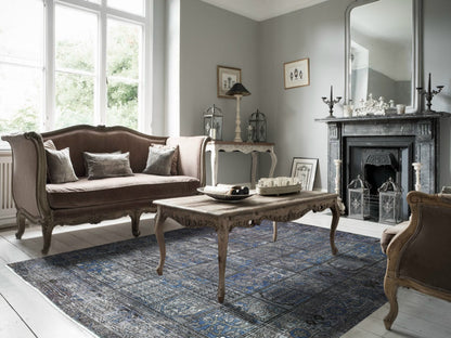 Grey 6'9" x 9'3" Vintage Hand knotted Wool Rug - Sku: O054032