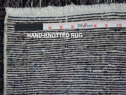 Grey 6'9" x 9'3" Vintage Hand knotted Wool Rug - Sku: O054032