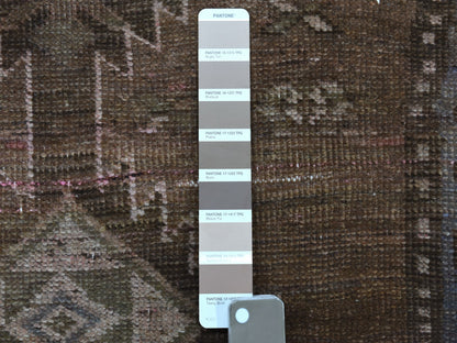 Grey 3'3" x 9'8" Vintage Hand knotted Wool Rug - Sku: O054087