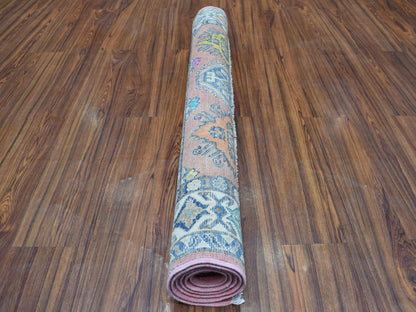 Pink 3'9" x 5'7" Tribal Hand knotted Wool Rug - Sku: O054151