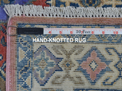 Pink 3'9" x 5'7" Tribal Hand knotted Wool Rug - Sku: O054151