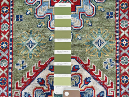 Green 2'9" x 12'9" Tribal Hand knotted Wool Rug - Sku: O0541