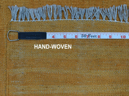Orange 5'0" x 6'6" Flatweave / Kilim Hand woven Wool Rug - Sku: O054225