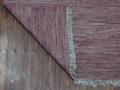 Purple 2'8" x 10'0" Flatweave / Kilim Hand woven Wool Rug - Sku: O054248