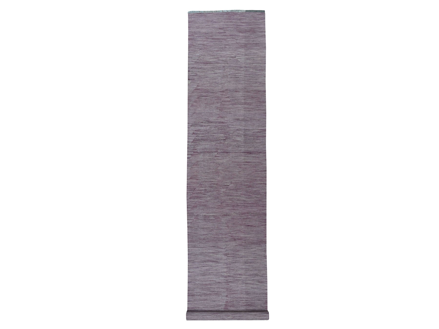 Kilim Flat-Weave hand-knotted wool runner in Purple & Wild Rose, 2'8" x 16' — SKU O054253
