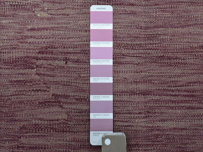 Purple 2'8" x 16'0" Flatweave / Kilim Hand woven Wool Rug - Sku: O054253
