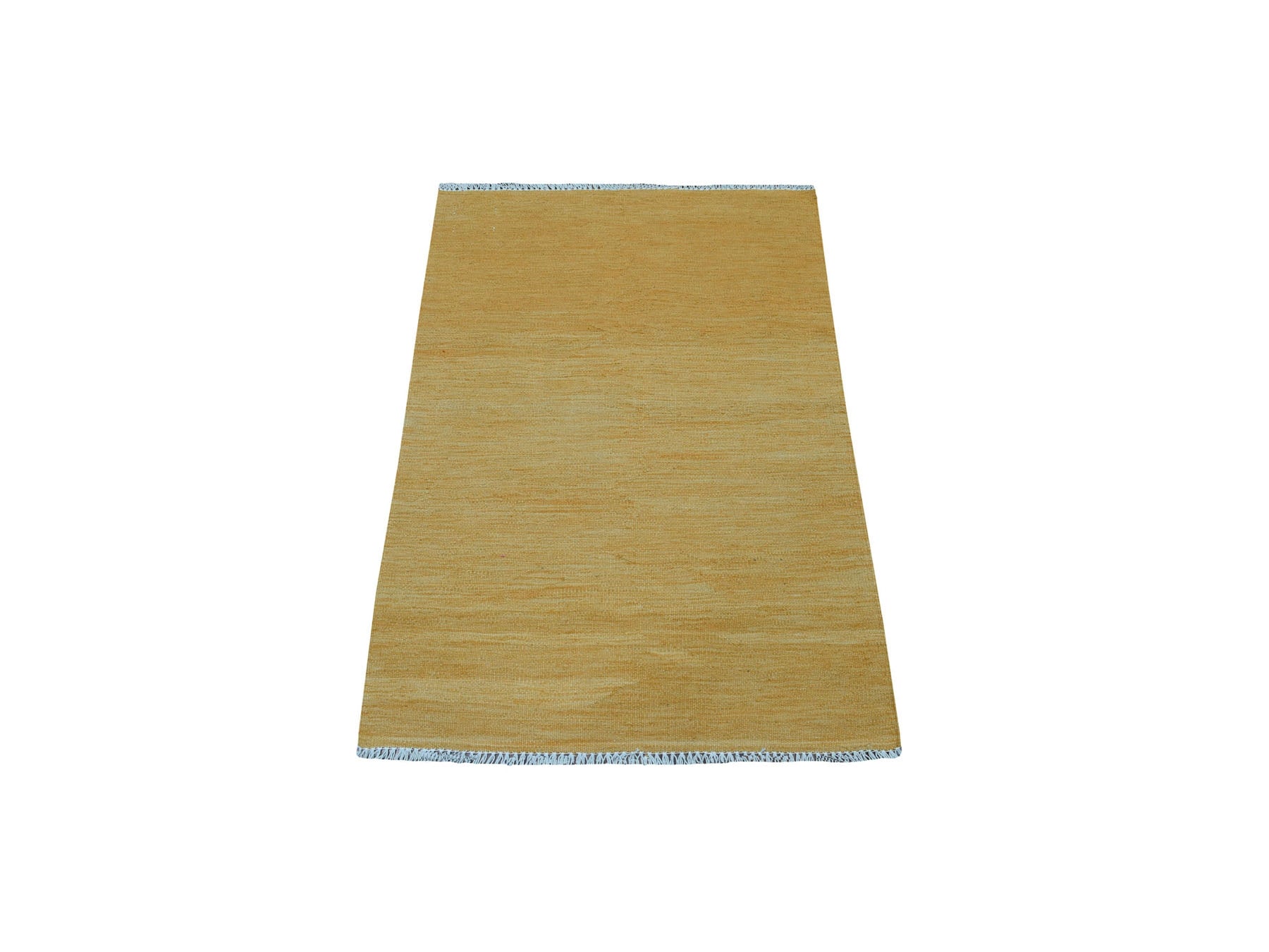 Kilim Flat-Weave hand-knotted wool rug in Yellow & Golden Nugget, 2'8" x 3'8" — SKU O054258