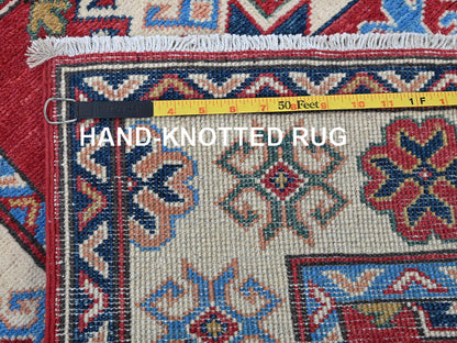 Kazak Kazak hand-knotted wool runner in Red & Ivory, 2'9" x 13'1" — SKU O0542 (view 7)