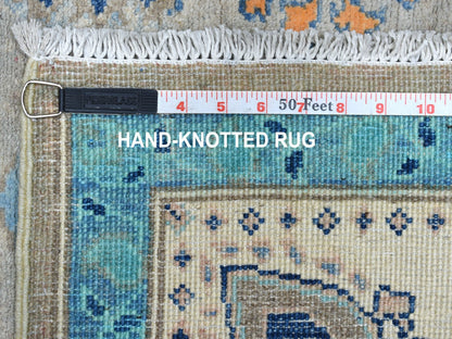 Grey 5'0" x 6'4" Tribal Hand knotted Wool Rug - Sku: O054323