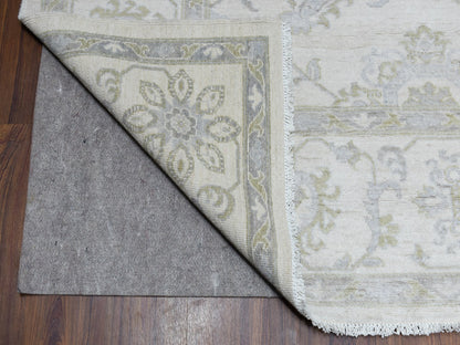 Ivory 8'5" x 9'7" Oushak And Peshawar Hand knotted Wool Rug - Sku: O054389