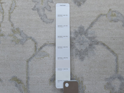 Ivory 8'5" x 9'7" Oushak And Peshawar Hand knotted Wool Rug - Sku: O054389