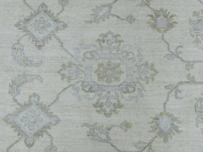 Ivory 8'5" x 9'7" Oushak And Peshawar Hand knotted Wool Rug - Sku: O054389