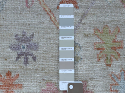 Grey 2'10" x 13'6" Oushak And Peshawar Hand knotted Wool Rug - Sku: O054429