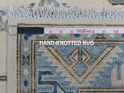 Ivory 2'9" x 9'7" Kazak Hand knotted Wool Rug - Sku: O054660